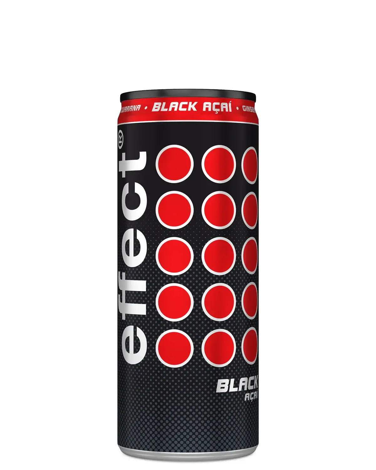Eine Dose effect Energy Black Acai auf weißem Hintergrund