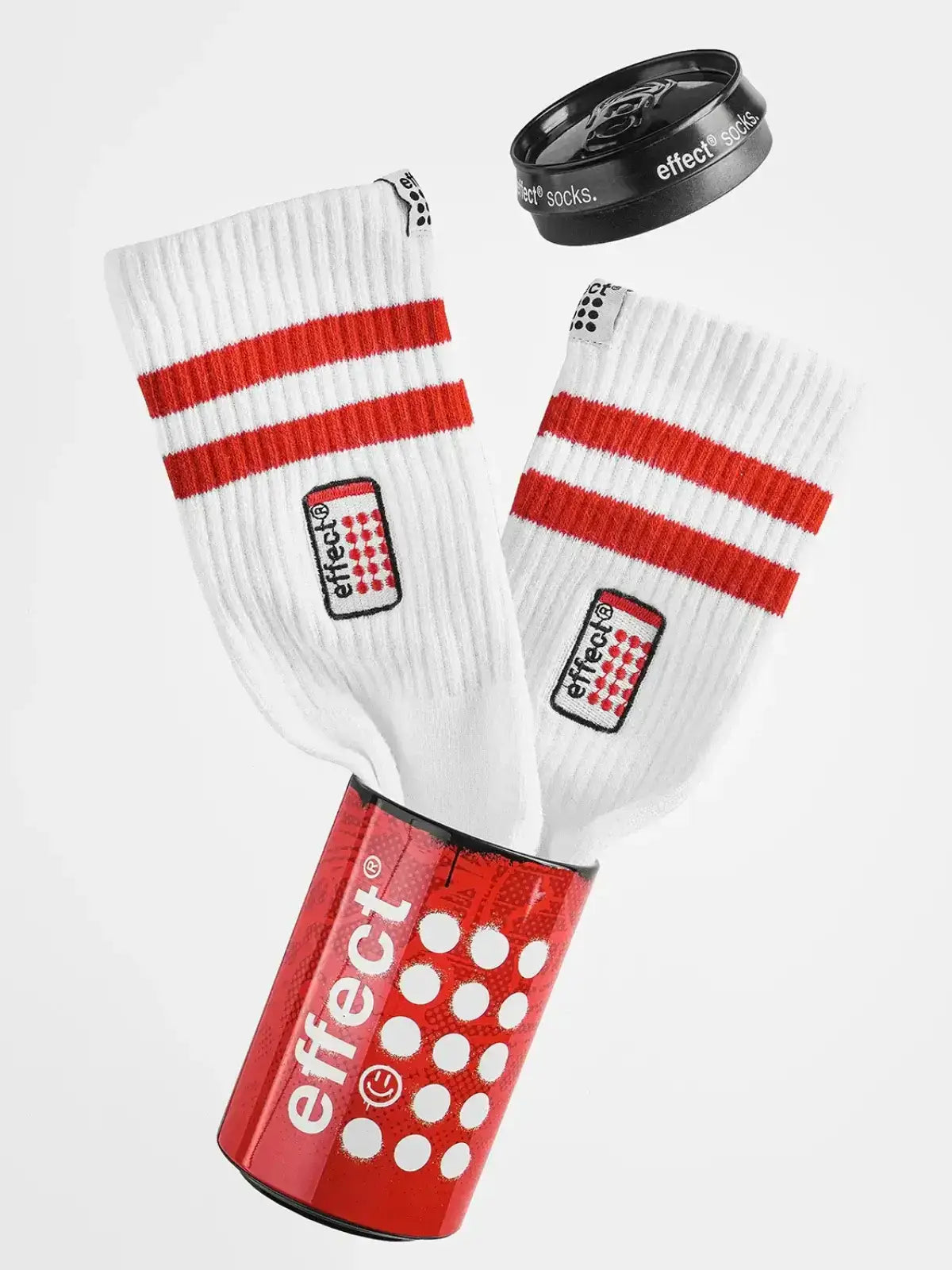 weiße effect socken in eine Verpackung die aussieht wie eine effect Dose