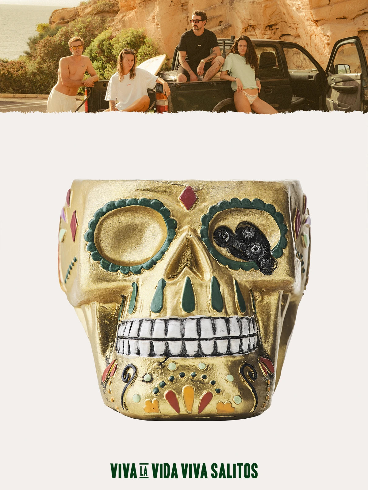 SALITOS SKULL ASCHENBECHER GOLD