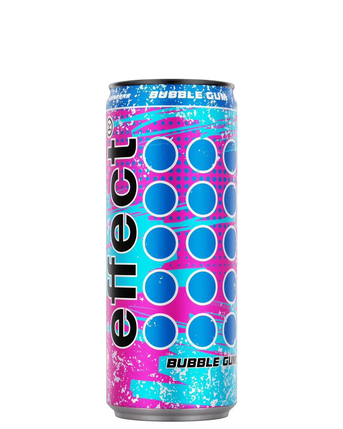Eine Dose effect Energy Bubble Gum auf weißem Hintergrund