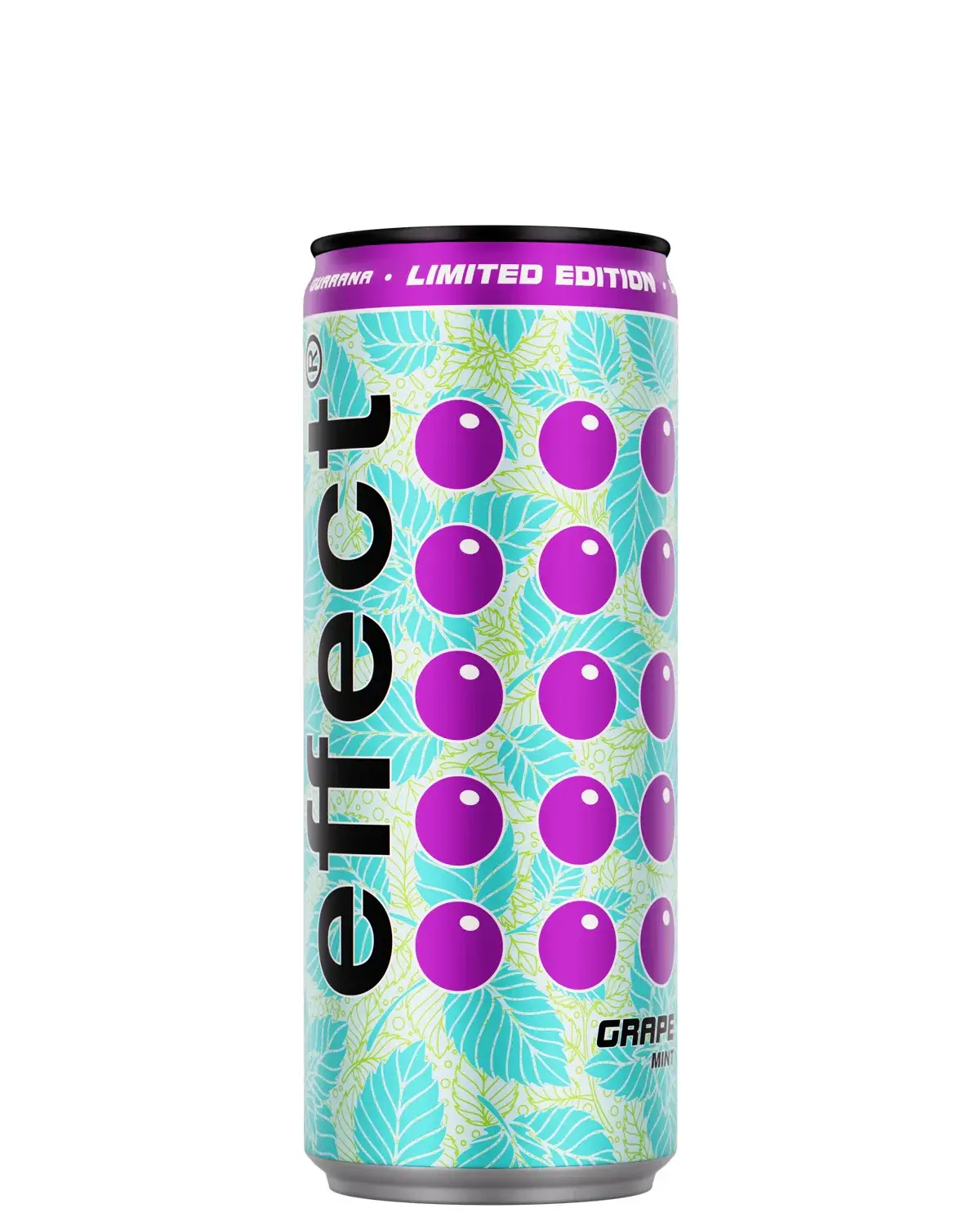 Eine Dose effect Energy Grape Mint auf weißem Hintergrund