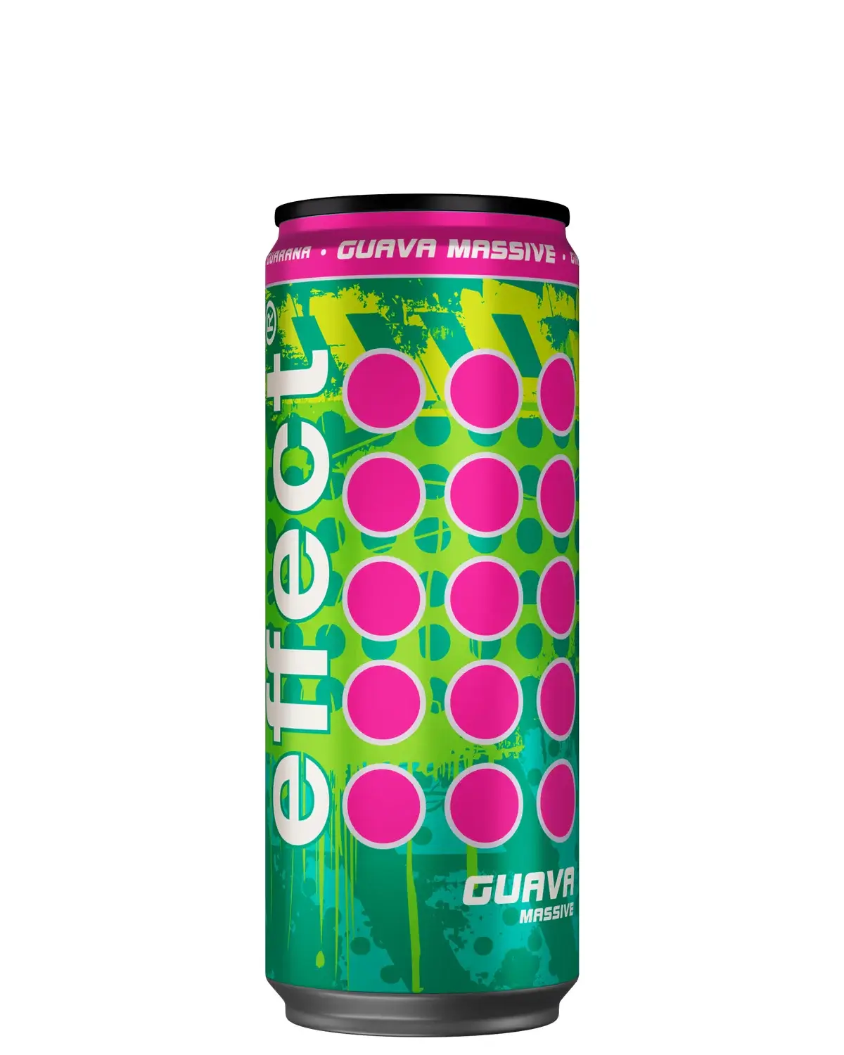  Eine Dose effect Energy Guava Massive auf weißem Hintergrund