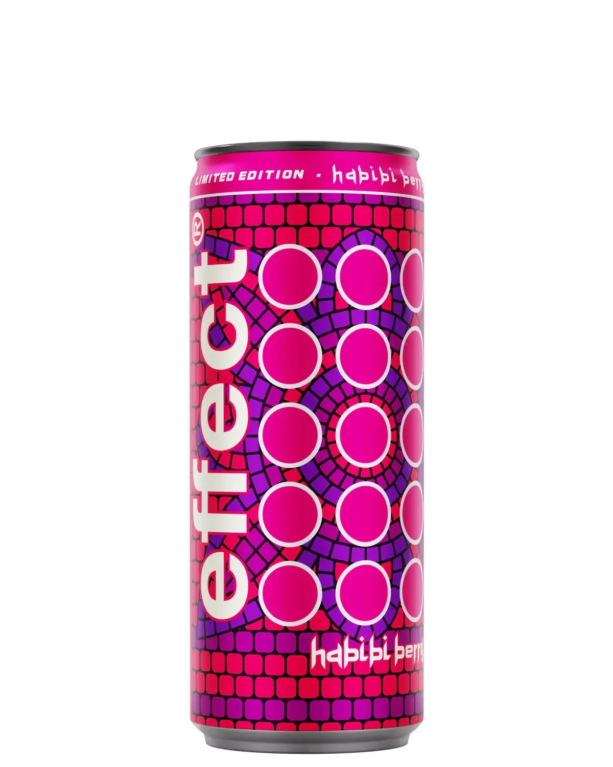 Pinker Energy-Drink in einer 330ml-Dose, voller Energie und fruchtigem Geschmack.