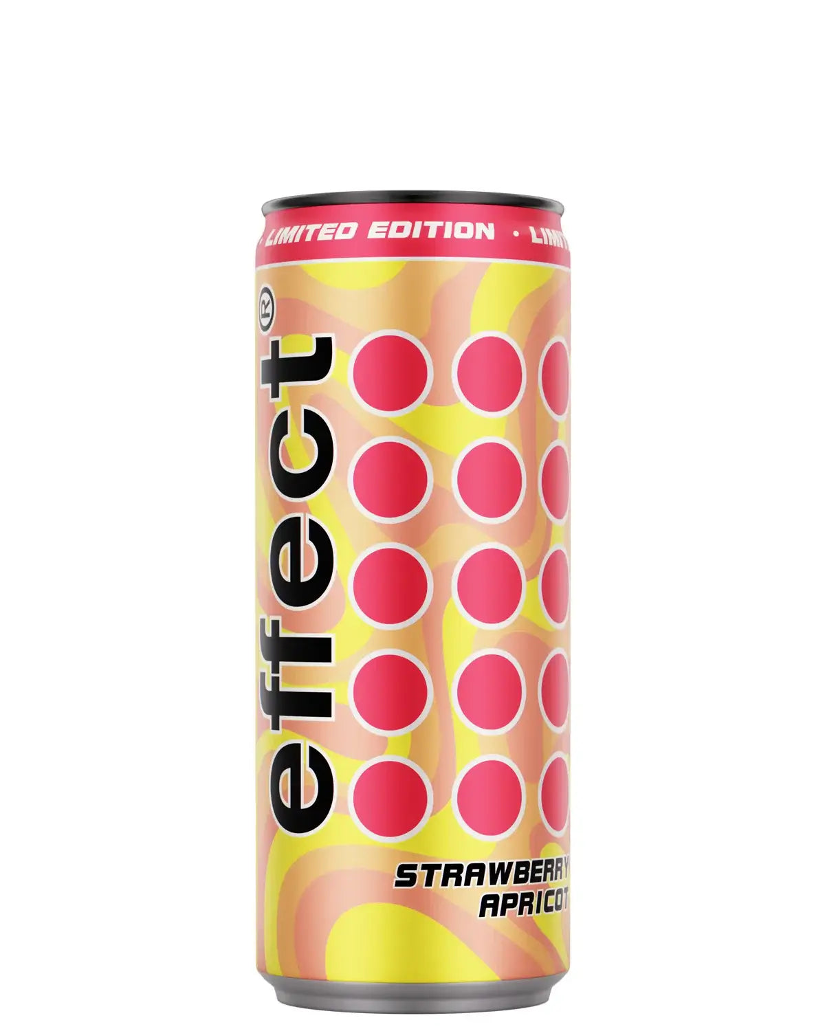 Eine Dose effect Strawberry Apricot aauf weißem Hintergrund