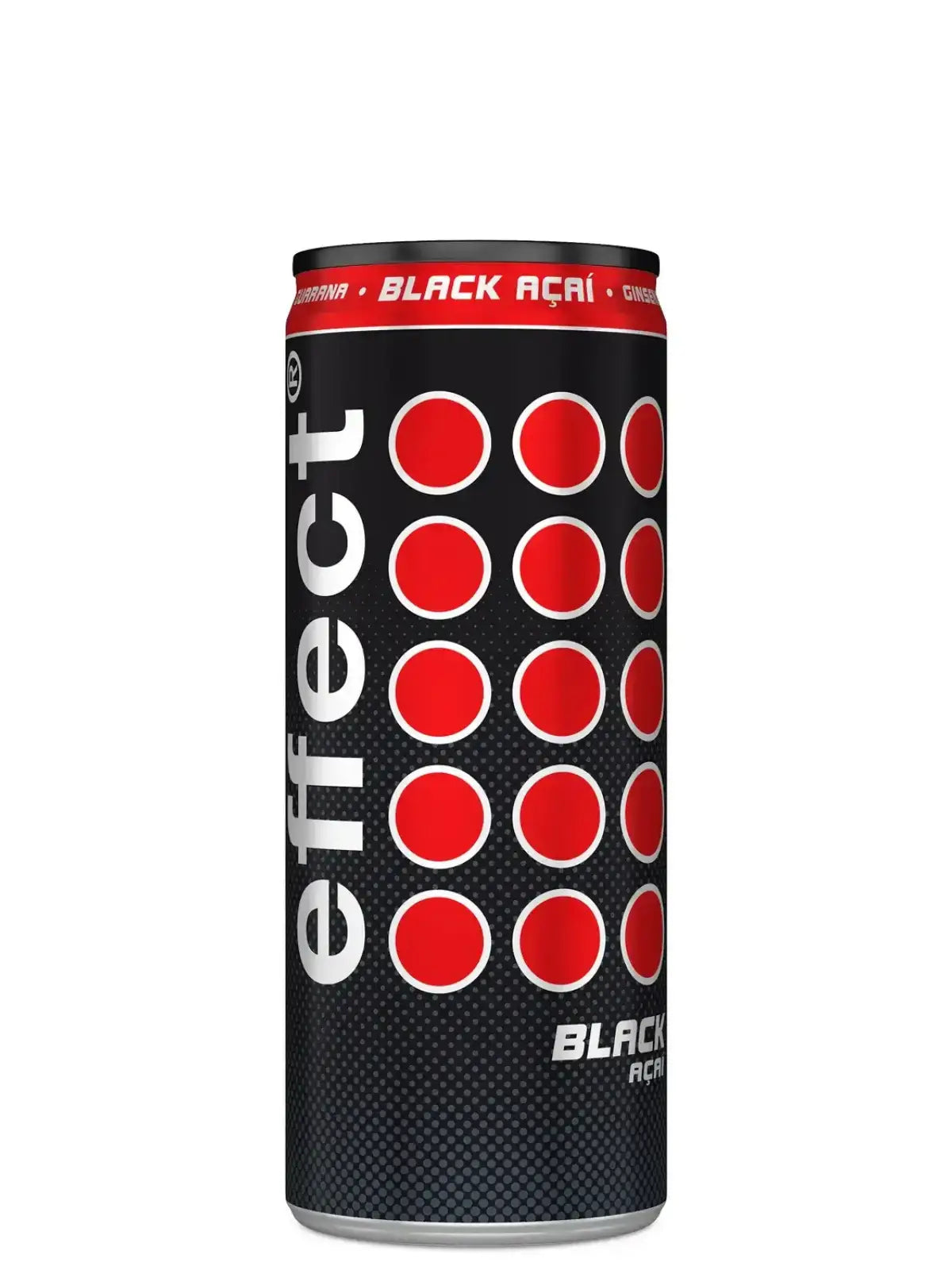 Eine Dose effect Black Acai auf weißem Hintergrund