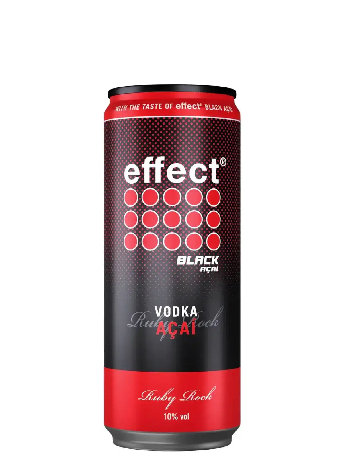 Eine Dose effect Vodka Acai auf weißem Hintergrund