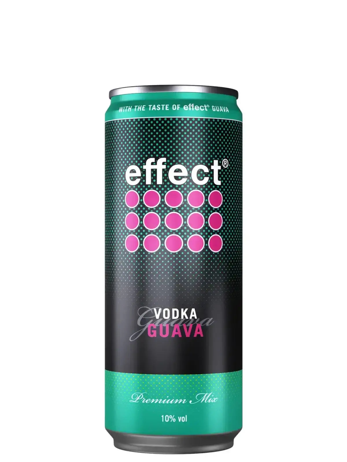 Eine Dose effect Vodka Guava auf weißem Hintergrund